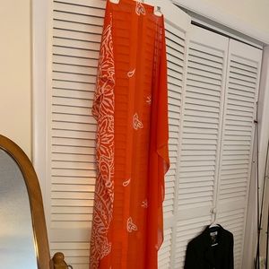 Estée Lauder Orange Print Scarf Size 42”x56”